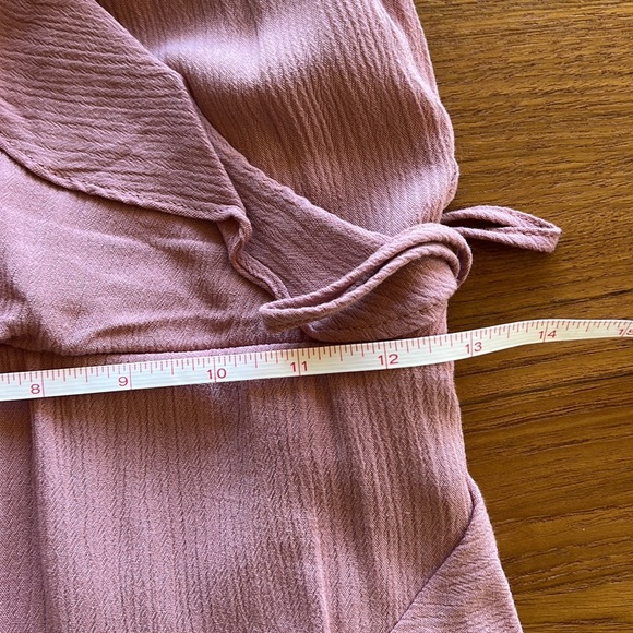 Beautiful blush wrap dress with ruffle detail and racer back. - Picture 5 of 5